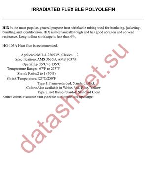 HIX 2  CLEAR datasheet  